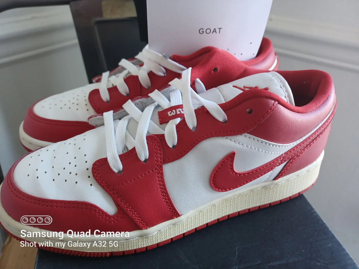 Air Jordan 1 Low Red White Sneakers