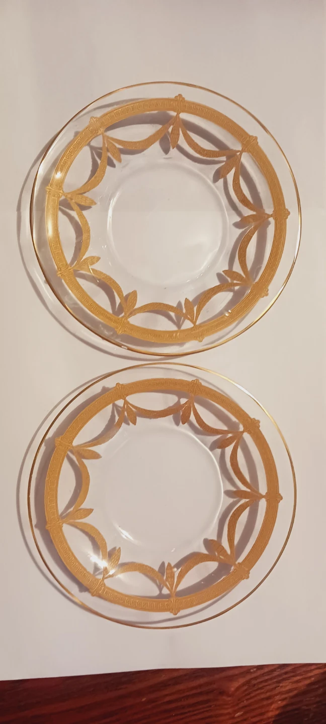 MOSER LOBMEYR ANTIQUE BOHEMIAN 24K GOLD DESSERT PLATES