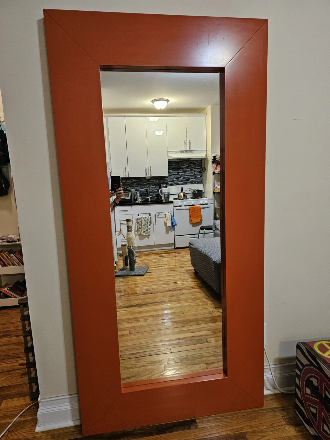 Large Orange Framed Mirror - photo 2