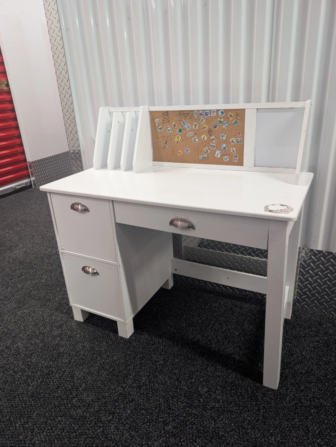White Kidkraft Kids Desk with Chair and Storage