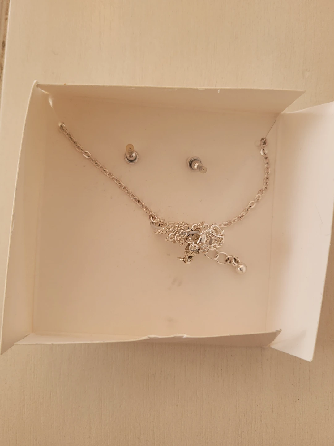 Letter M Necklace and Earrings Set - photo 2