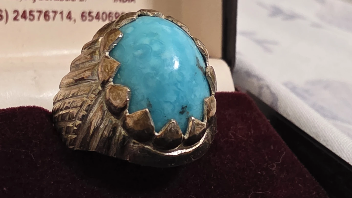 Turquoise Gemstone Ring with Gold Setting - photo 2