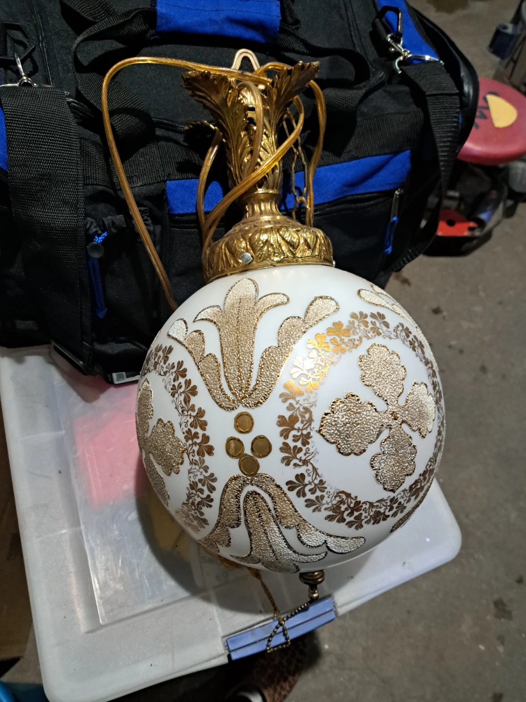 White and Gold Pendant Light Fixture