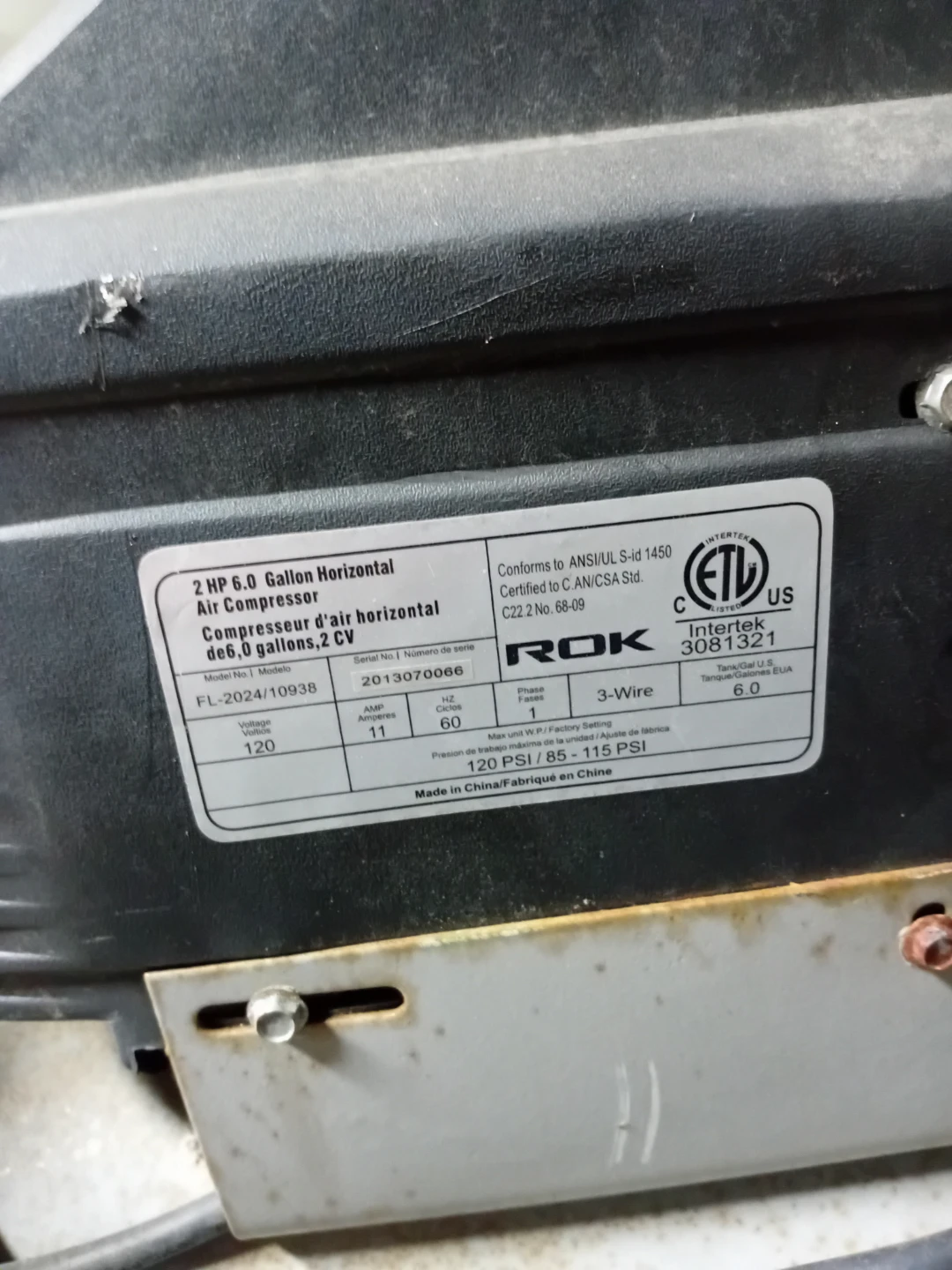 ROK 2 HP 6.0 Gallon Horizontal Air Compressor - photo 2