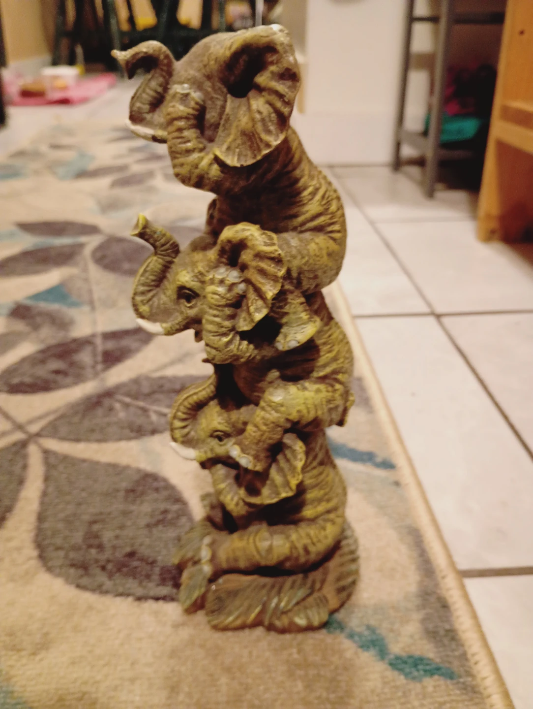 Stacked Elephant Figurine