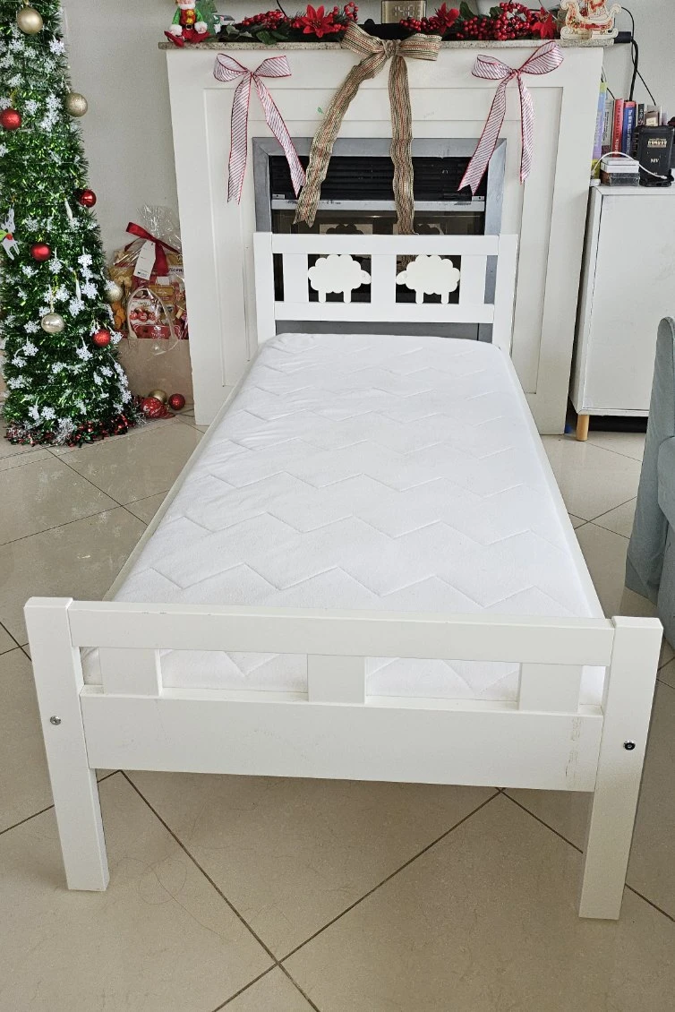 IKEA White Toddler Bed with Sheep Headboard with Mattress - photo 4