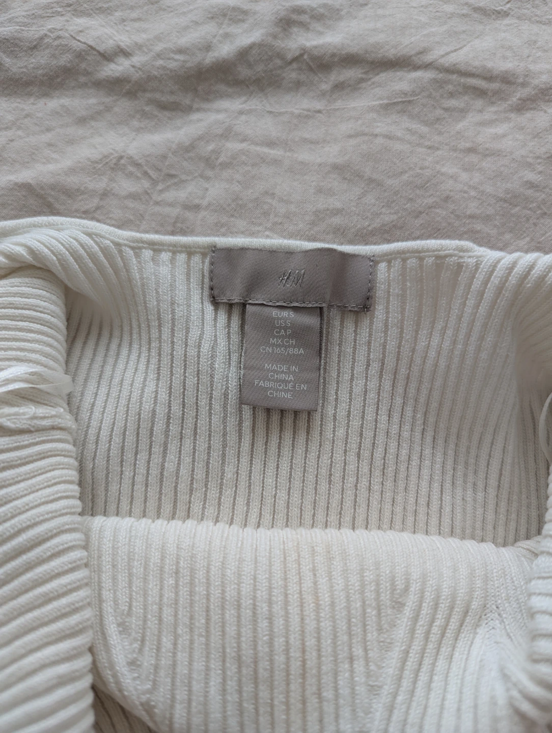 H&M White Ribbed Tank Top - photo 2