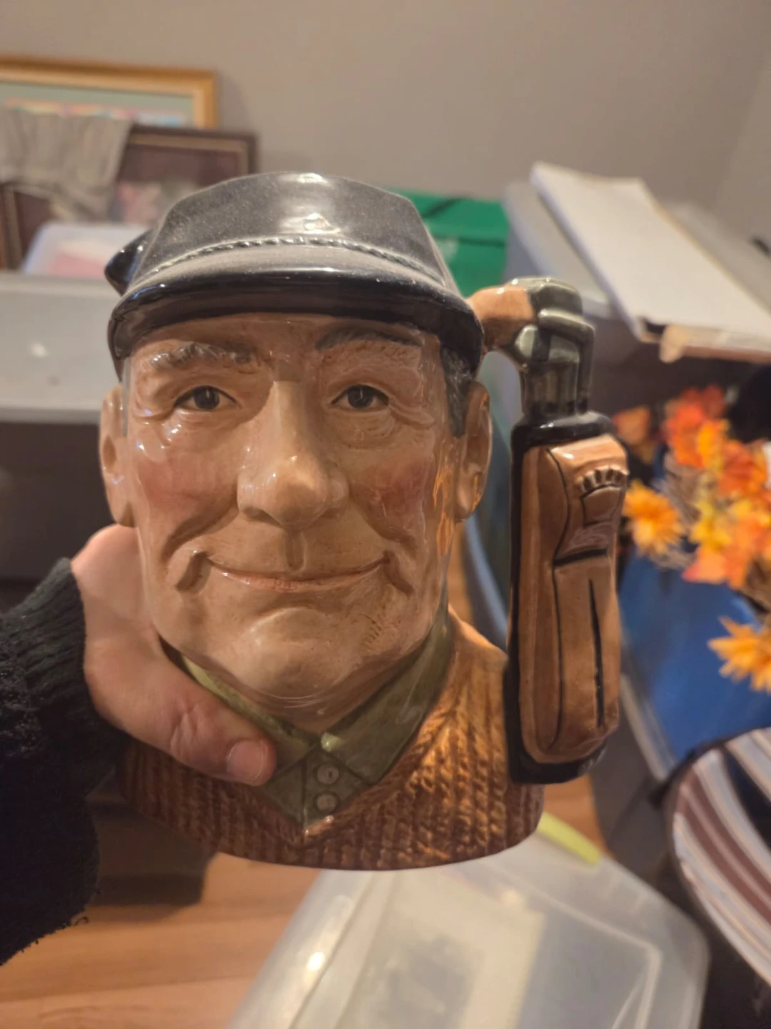 Ceramic Golfer Character Jug Pitcher