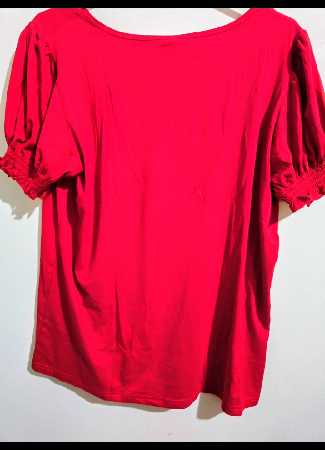 MISIFI Red Puff Sleeve Square Neck Top - XL - photo 3