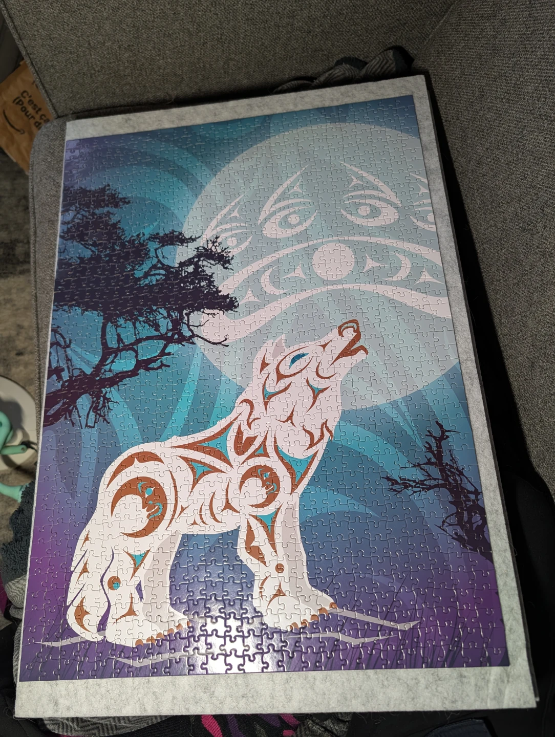 Native Northwest Howling Wolf 1000 Piece Jigsaw Puzzle - photo 2