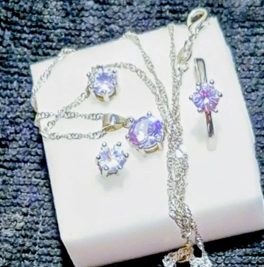 Jewelry Set - Necklace, Earrings, and Ring silver