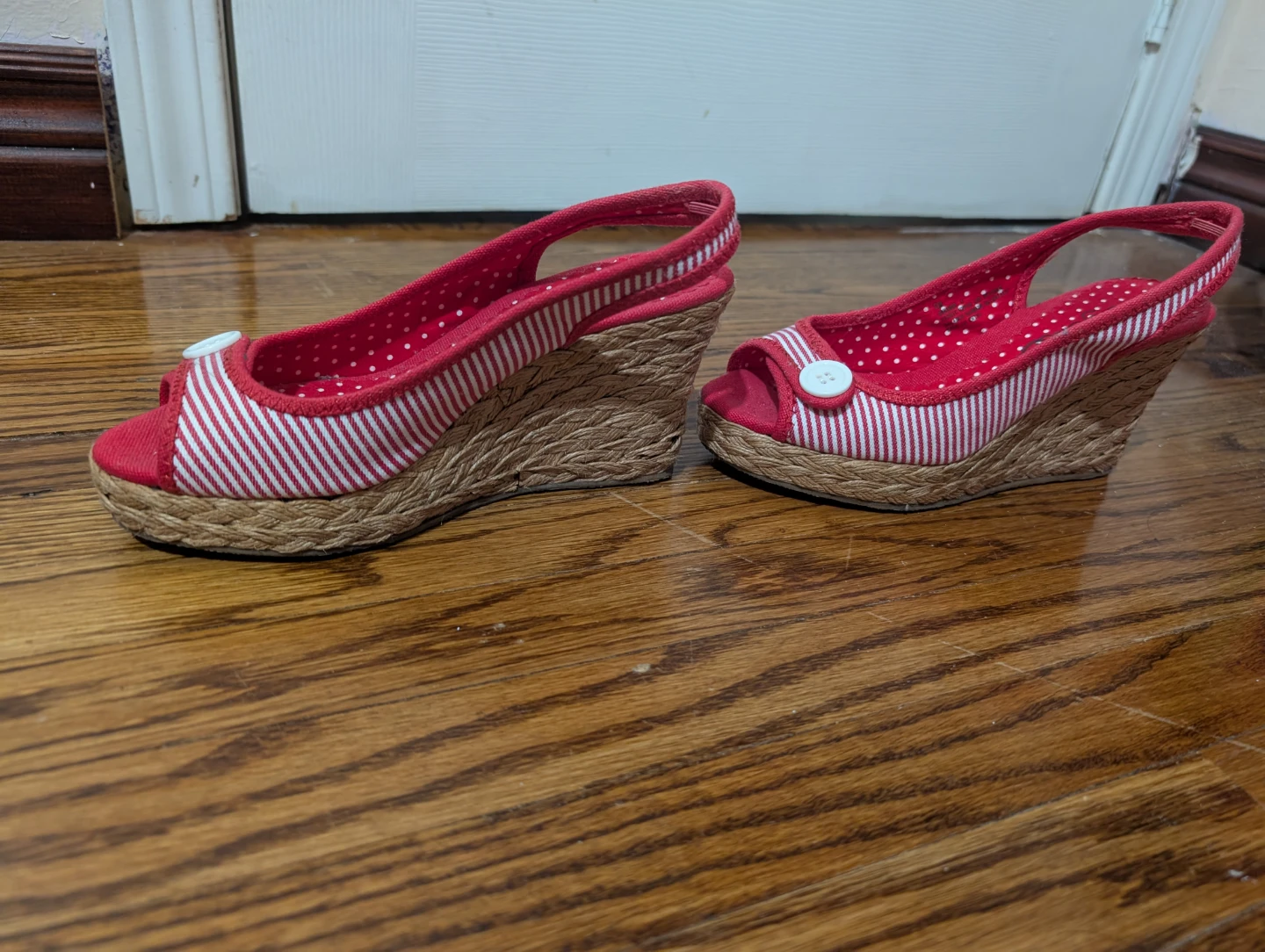 Striped Wedge Sandals - photo 4