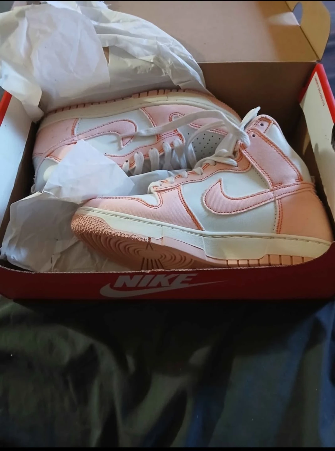 Nike Dunk High Top Sneakers - Pink & White