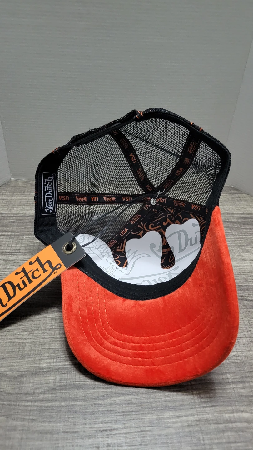 Von Dutch Orange Velvet Trucker Hat - photo 3