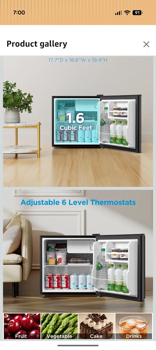 Midea Compact Refrigerator - 1.6 Cubic Feet