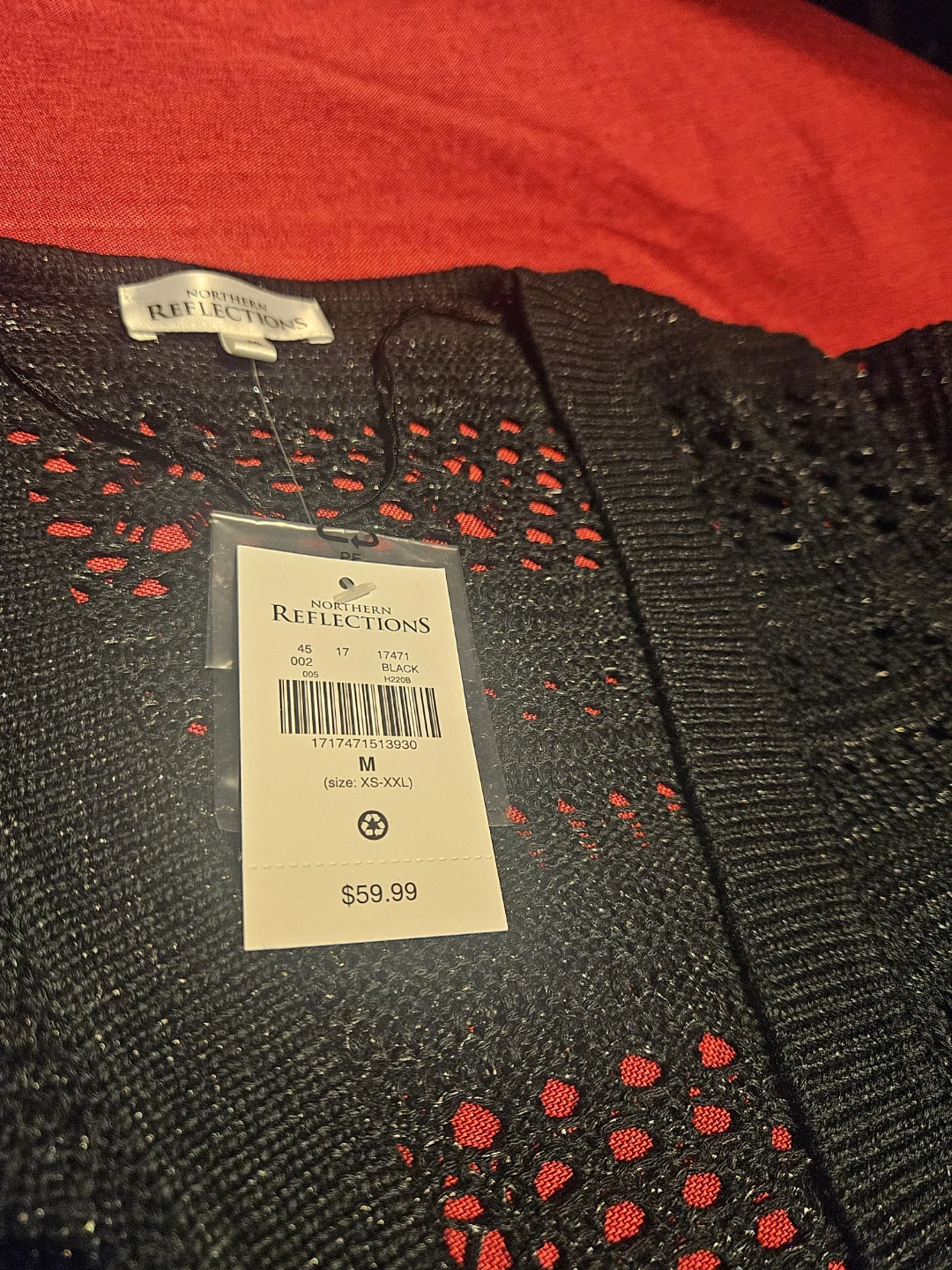 🥕Northern Reflections Black Crocheted Cardigan - Size M - photo 2