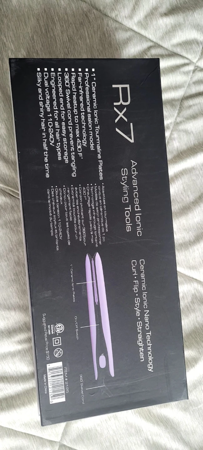 RX7 Advanced Ionic Styling Tools Hair Straightener - Purple