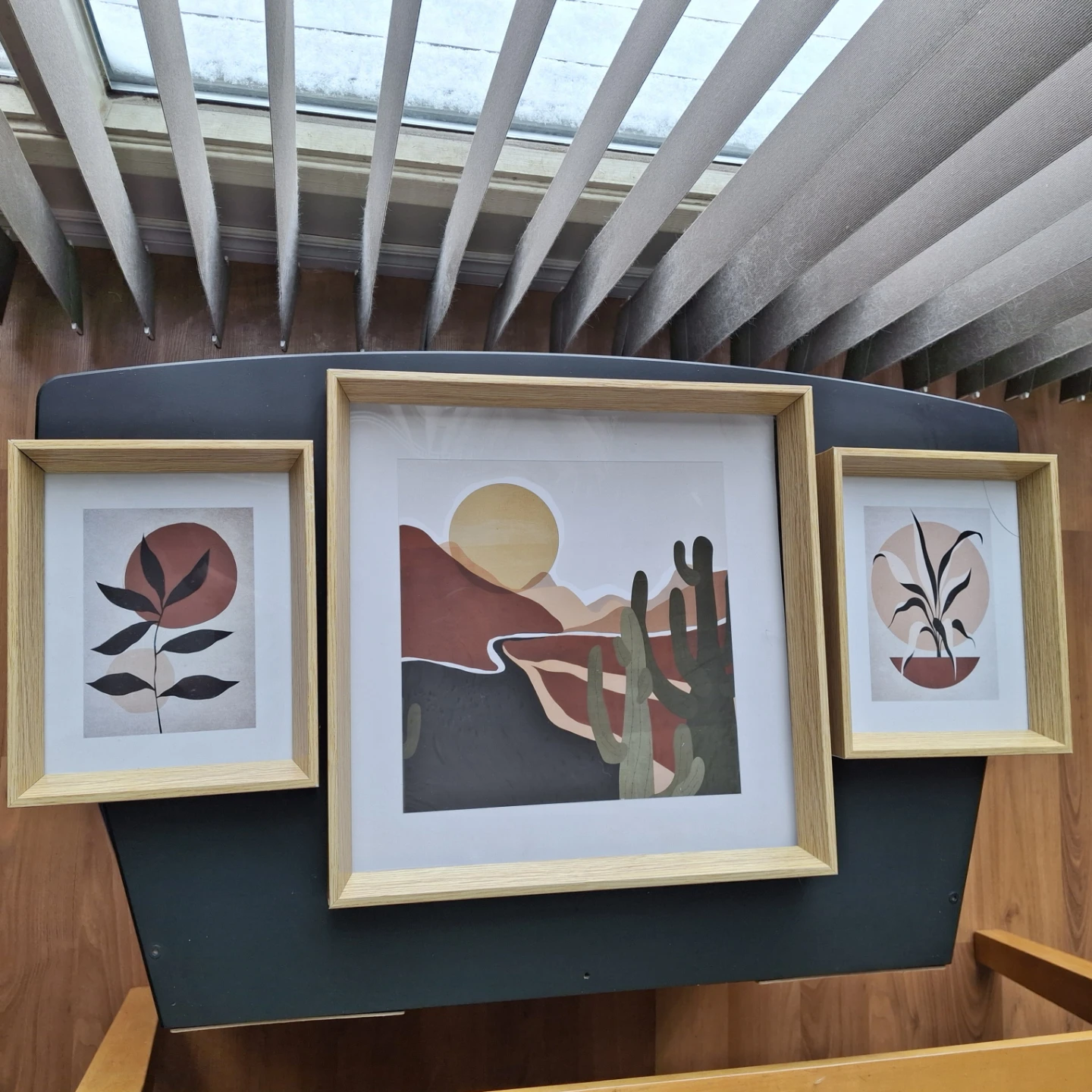 Set of 3 Framed Wall Art Prints - Boho Desert  *minor flaw*