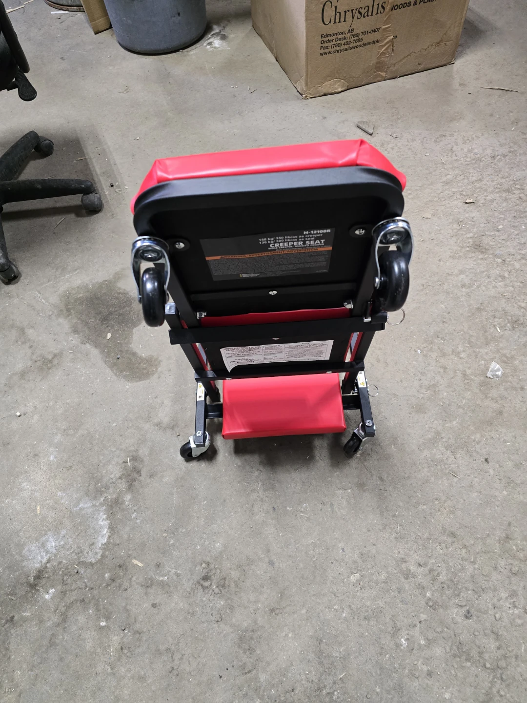 Red ULINE Creeper Seat