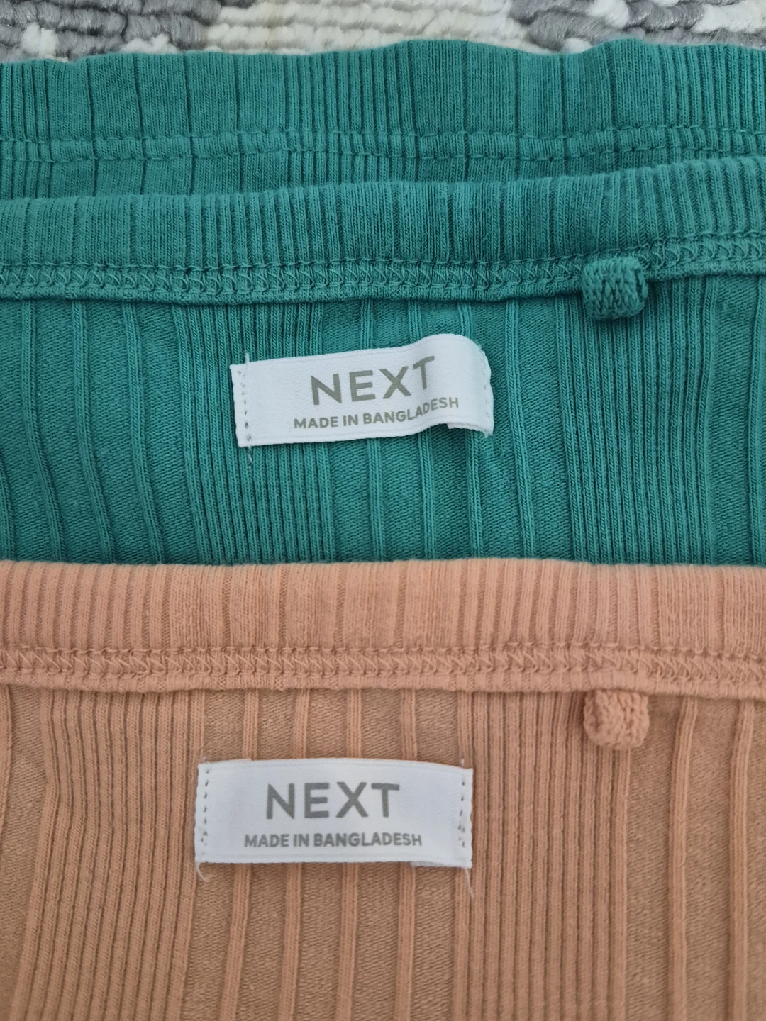 Next Girls Ribbed Tank Tops (Peach & Teal) - photo 2
