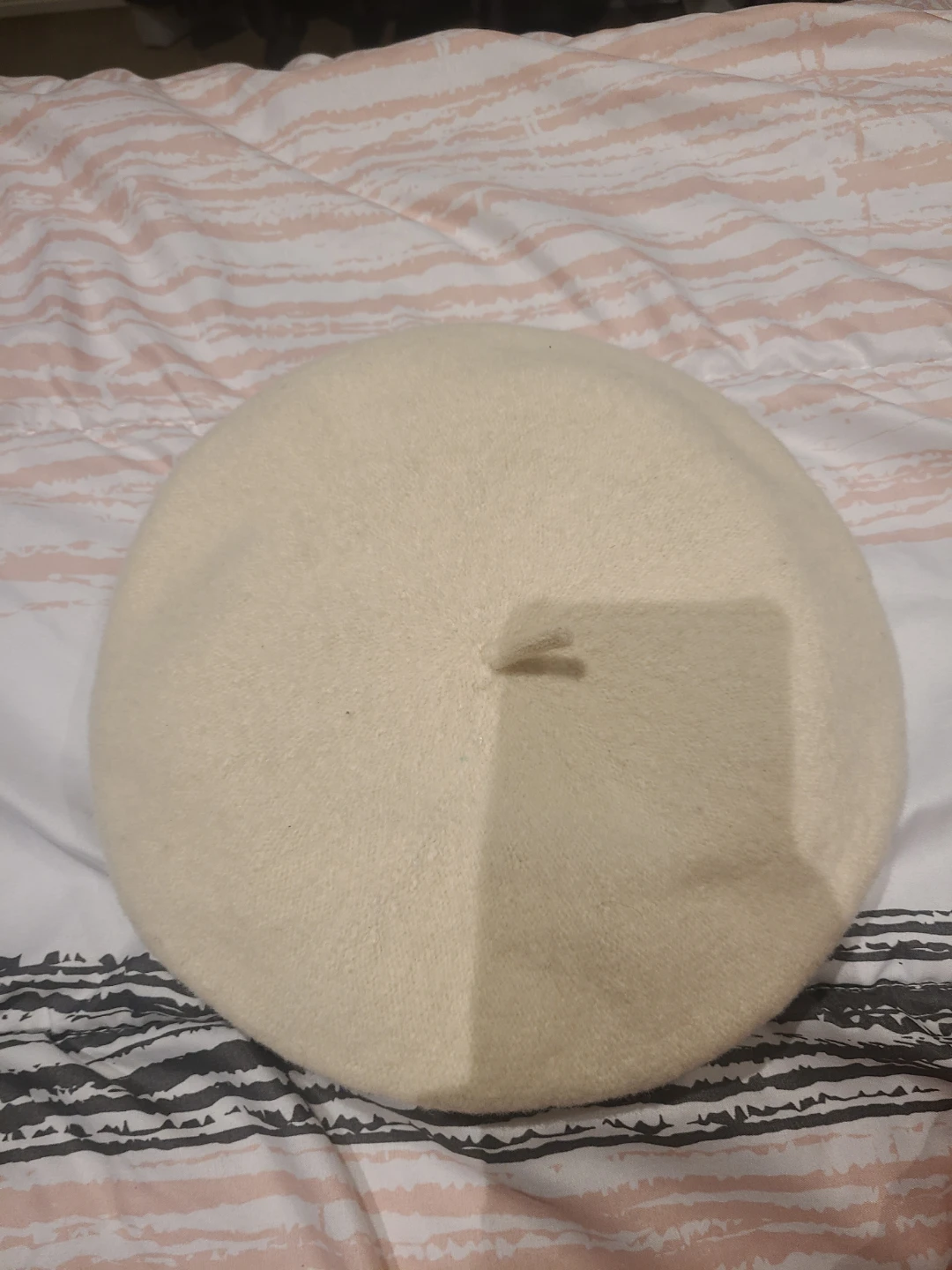 Cream Beret with Floral Embellishment