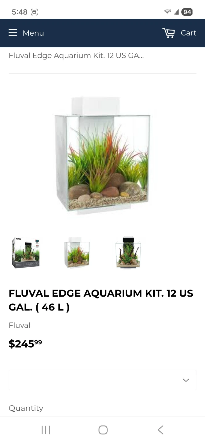 Fluval Edge 46L (12 US gal) LED Aquarium Set-Gloss Black - photo 2