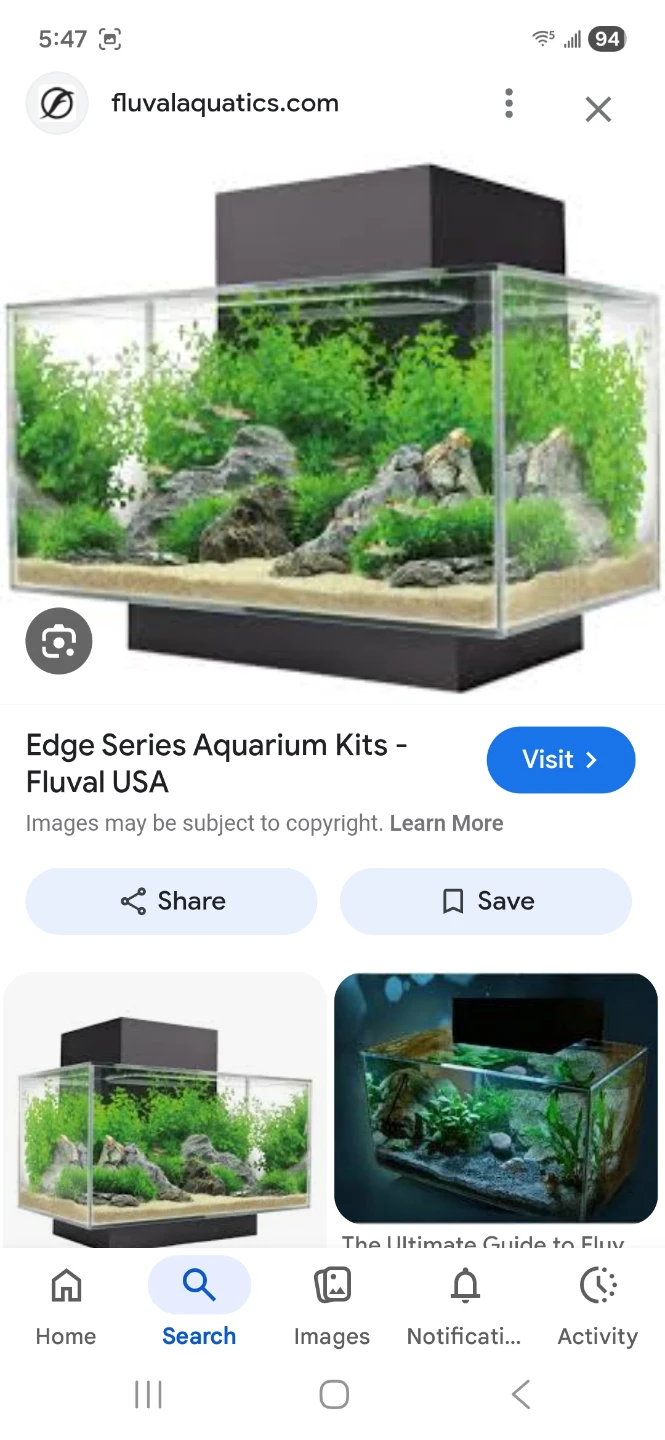 Fluval Edge 46L (12 US gal) LED Aquarium Set-Gloss Black