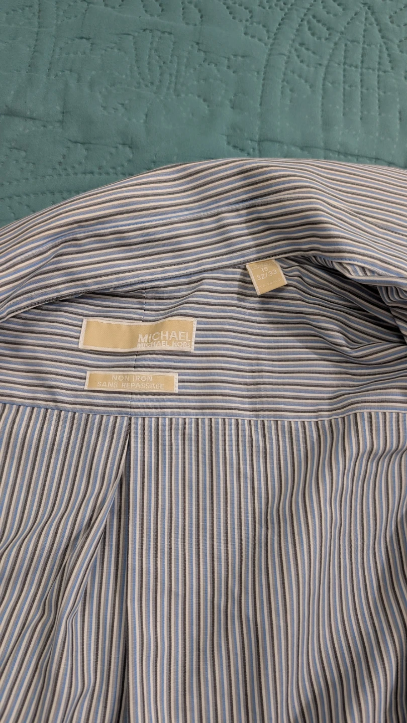 Michael Kors Men's Striped Non-Iron Dress Shirt Size 16 32/33 - photo 2