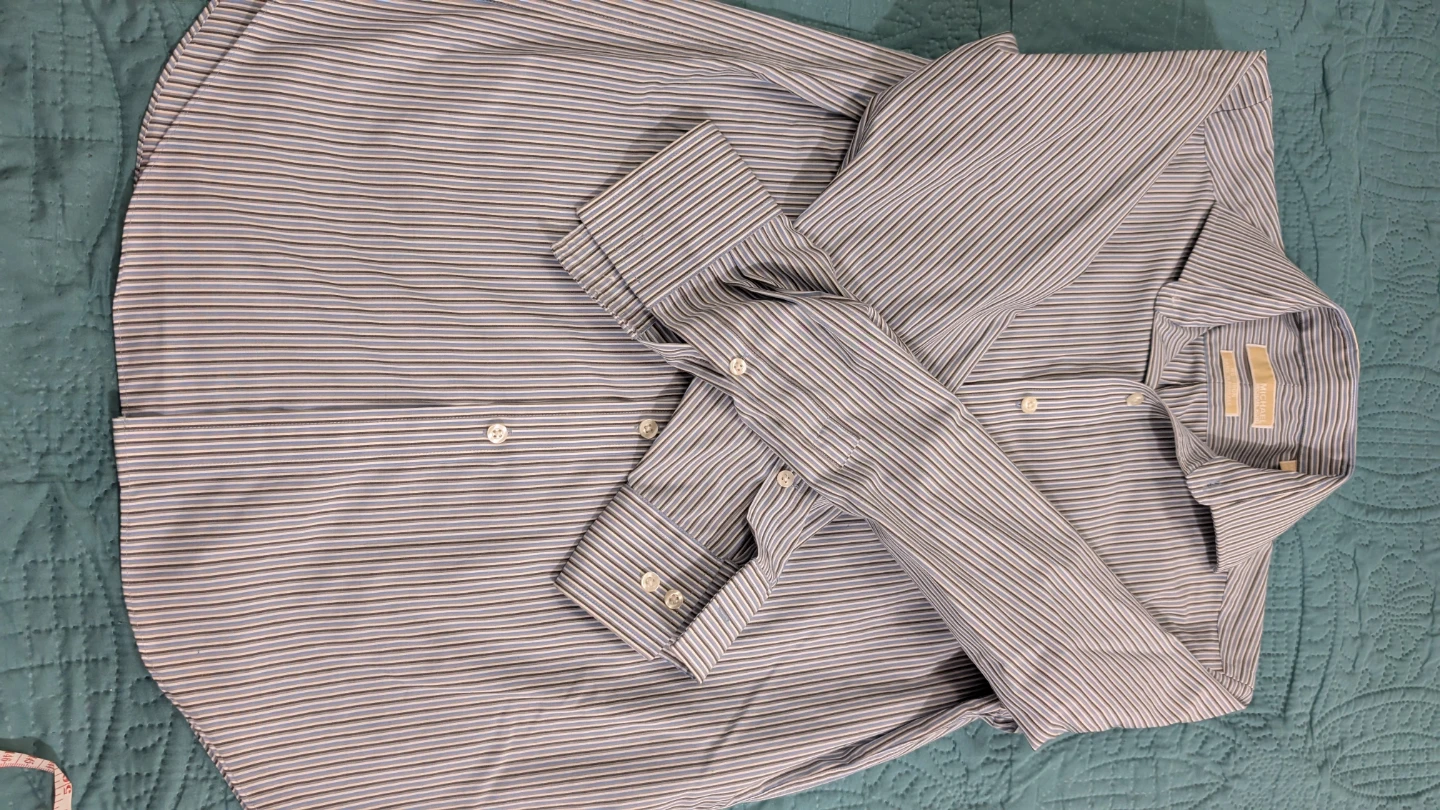 Michael Kors Men's Striped Non-Iron Dress Shirt Size 16 32/33 - photo 3