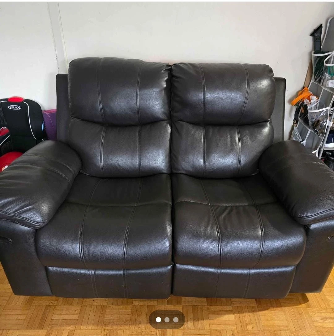 Black Leather Loveseat Recliner