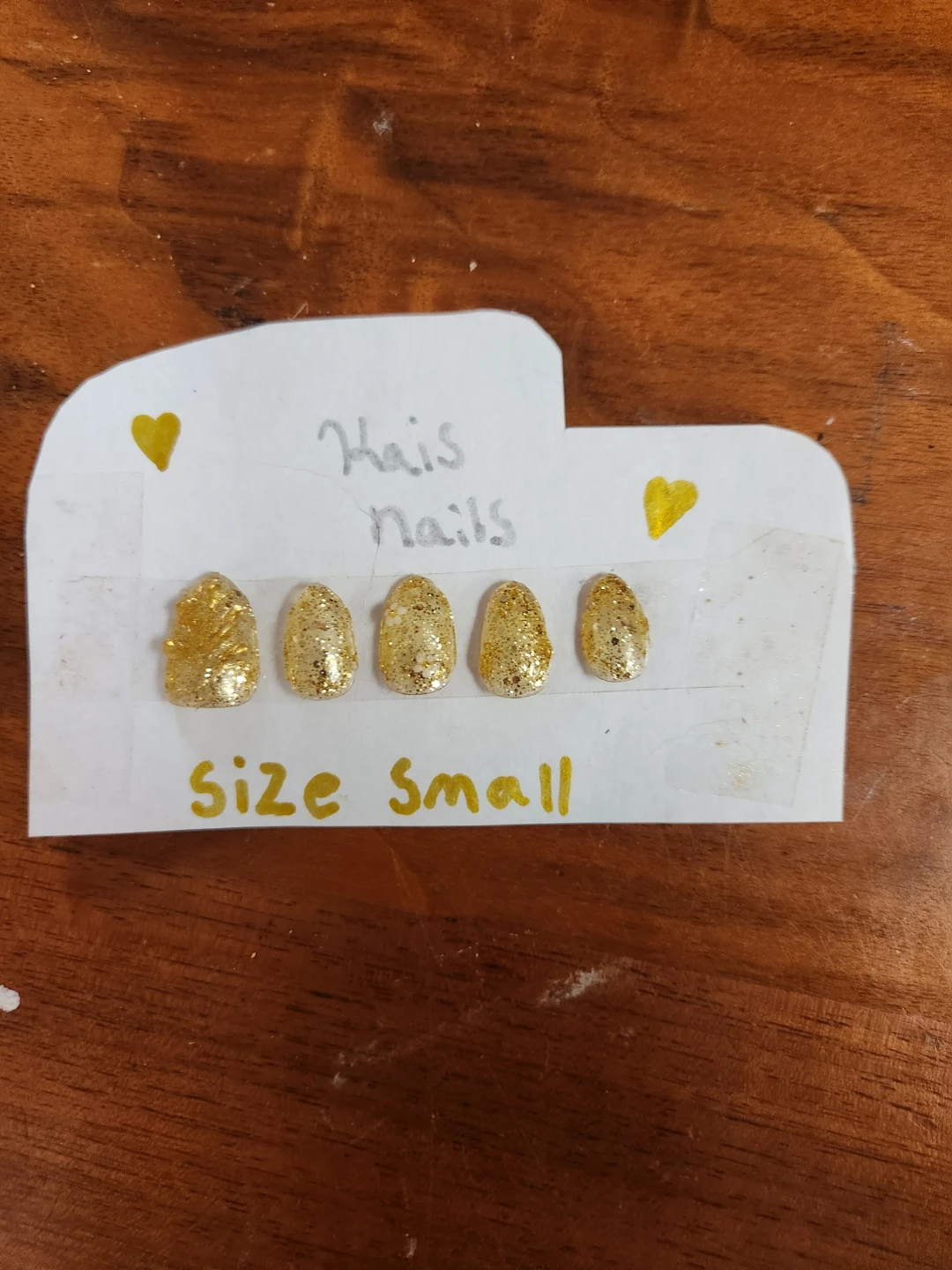 DIY Nails Gold Glitter Size Small