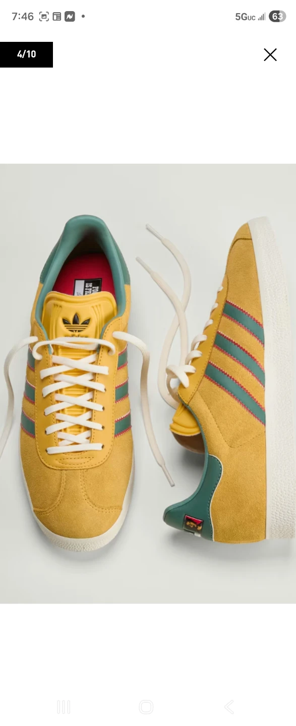 Adidas Gazelle Bob Marley Edition Yellow Suede Sneakers - photo 4