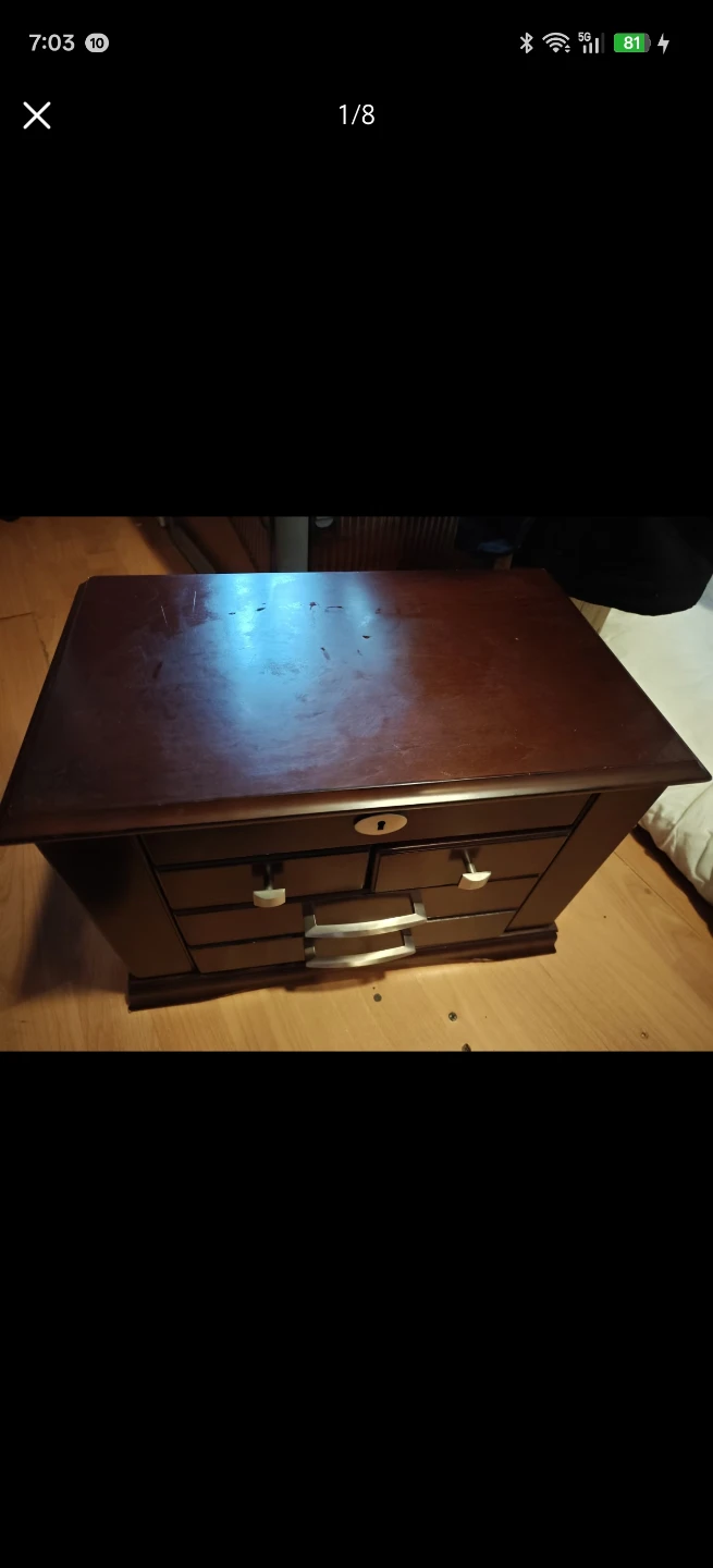 Wooden Jewellery Box with Mirror and Drawers - photo 3