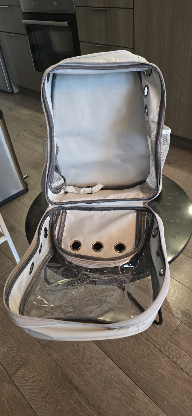 🥕Light Grey Pet Carrier Backpack with Clear Dome🥕 - photo 3