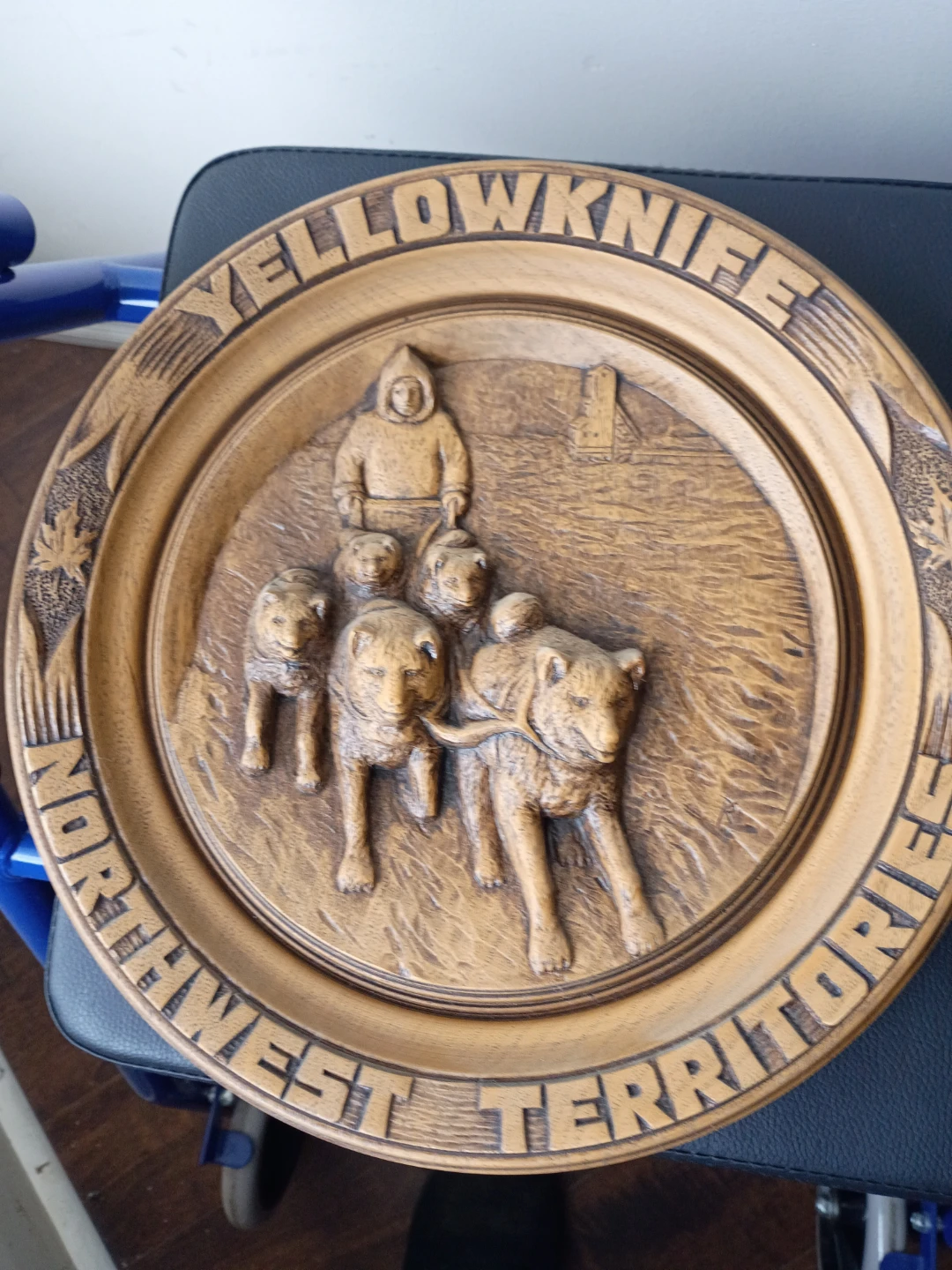 Canadian Wood Carving Plaque - Yellowknife, NWT - photo 3