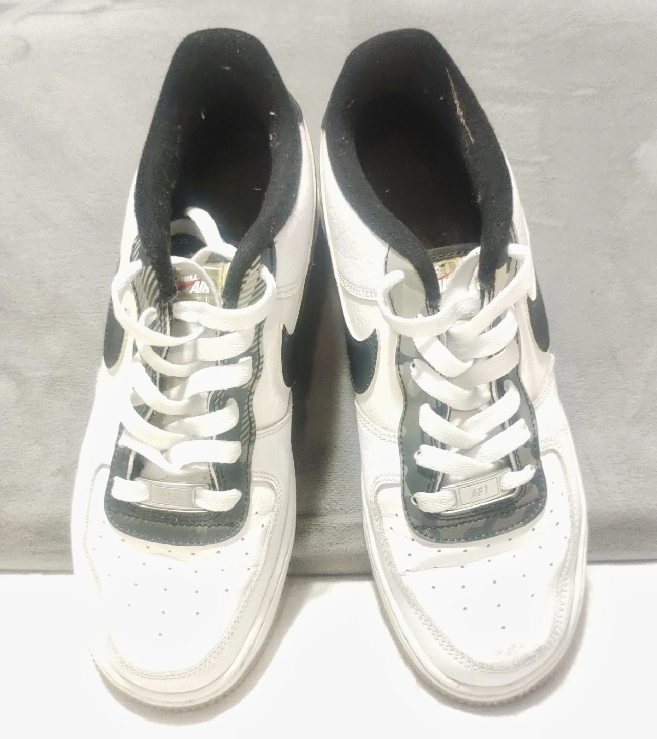 Nike Air Force 1 Youth Sneakers White/Grey Size 6.5Y - photo 4