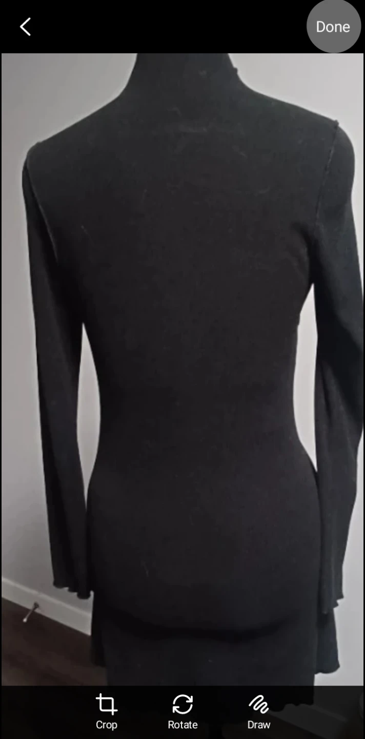 Black Ribbed Mock Neck Long Sleeve Mini Dress - photo 3