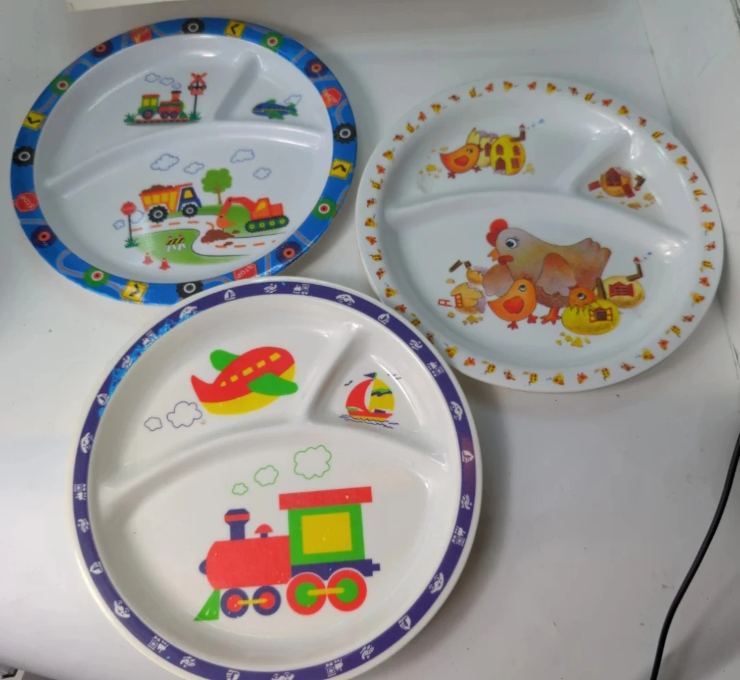 Divided Toddler Plate with Train, Plane, and Boat
