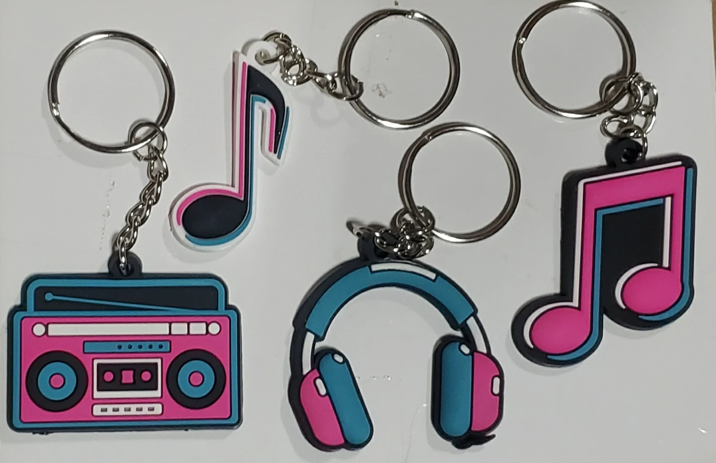 🏆Set of 30 Music Themed Keychains - Boombox, Headphones, Notes🏆