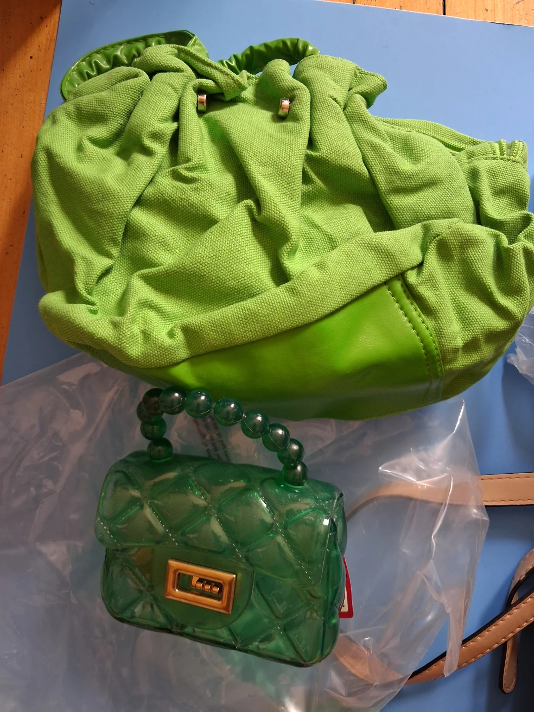 Green handbags
