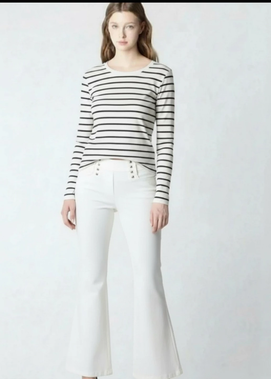 NWOT Women's White Wool Flared Pants 🏆