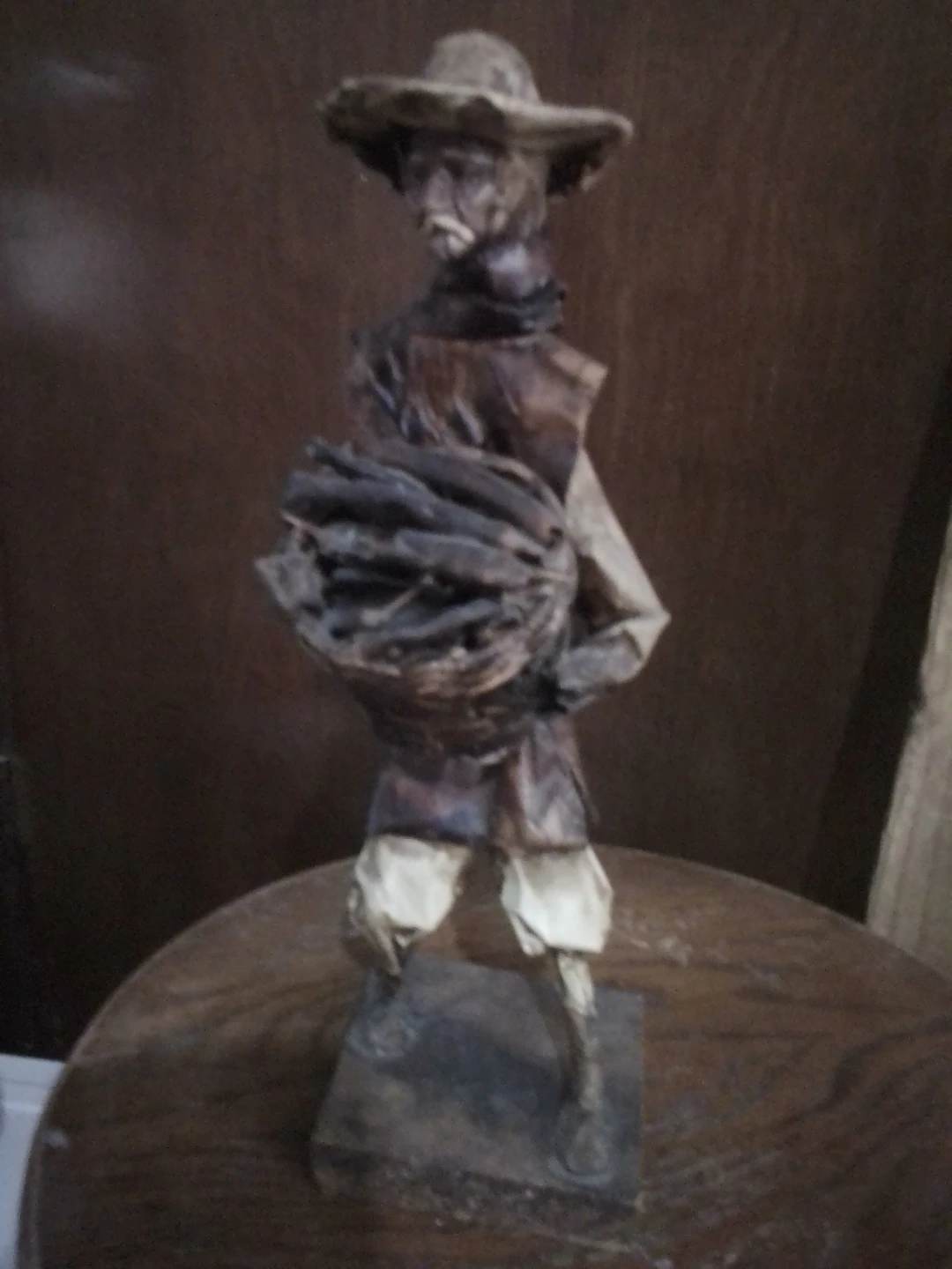 Handmade Folk Art Figure with Basket - photo 2