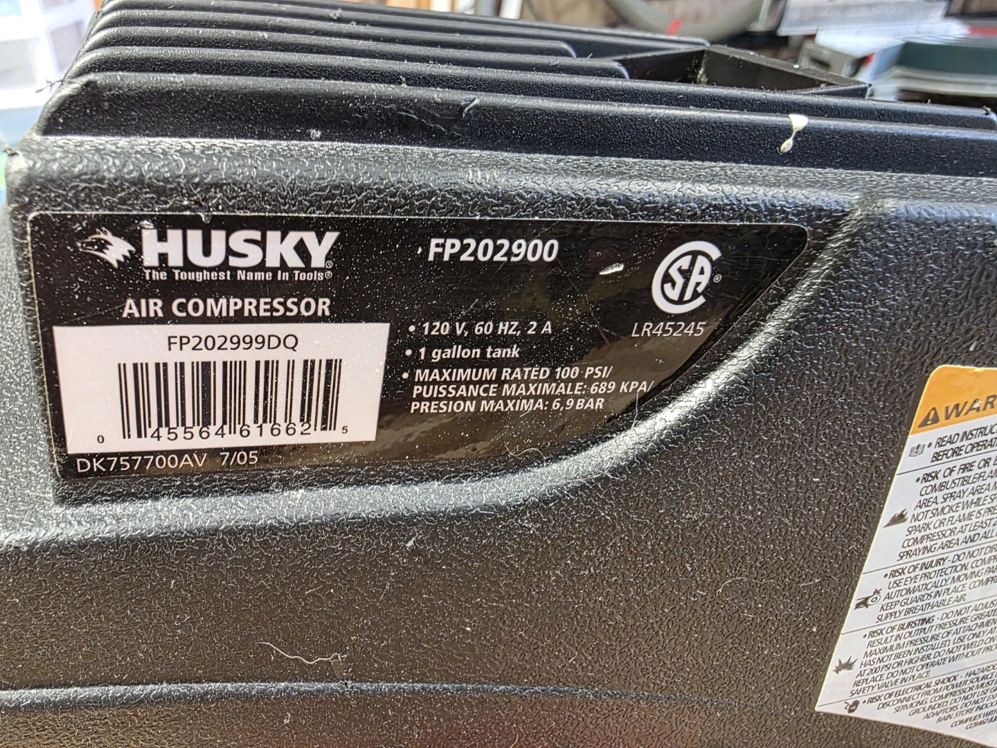 Husky FP202900 Air Compressor - photo 3