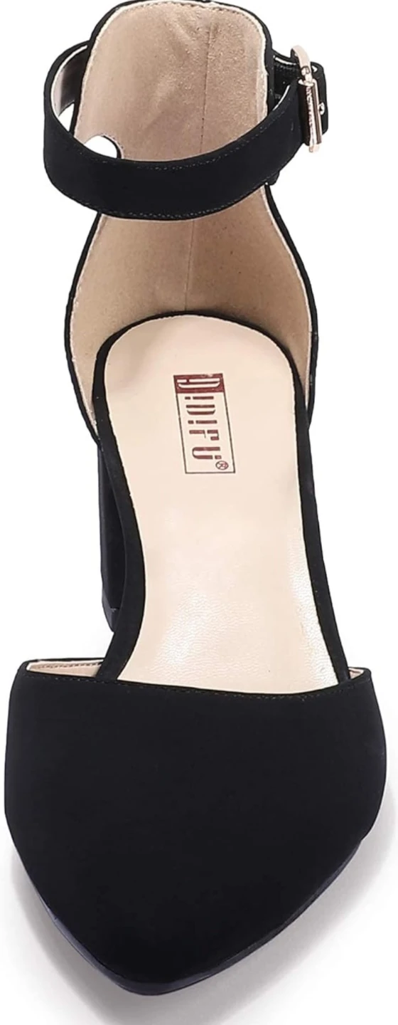 Black Block Heel Ankle Strap Shoes - Size 9.5 - photo 2