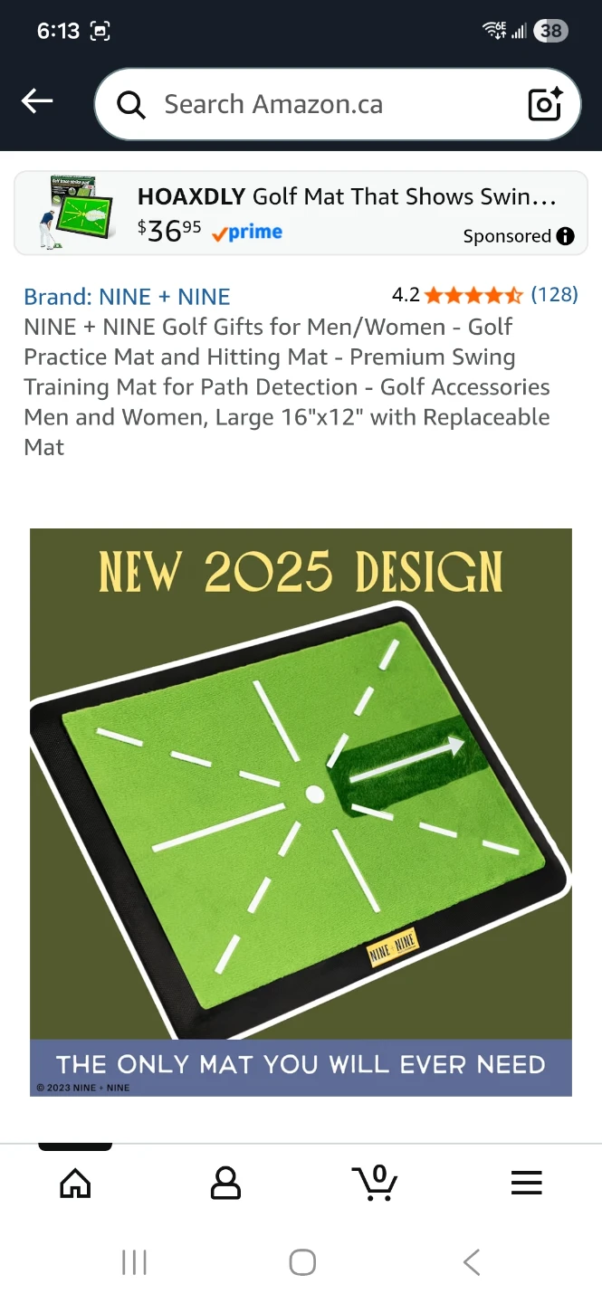 NINE + NINE Golf Gifts for Men/Women - Golf Practice Mat 16"x12" - photo 4