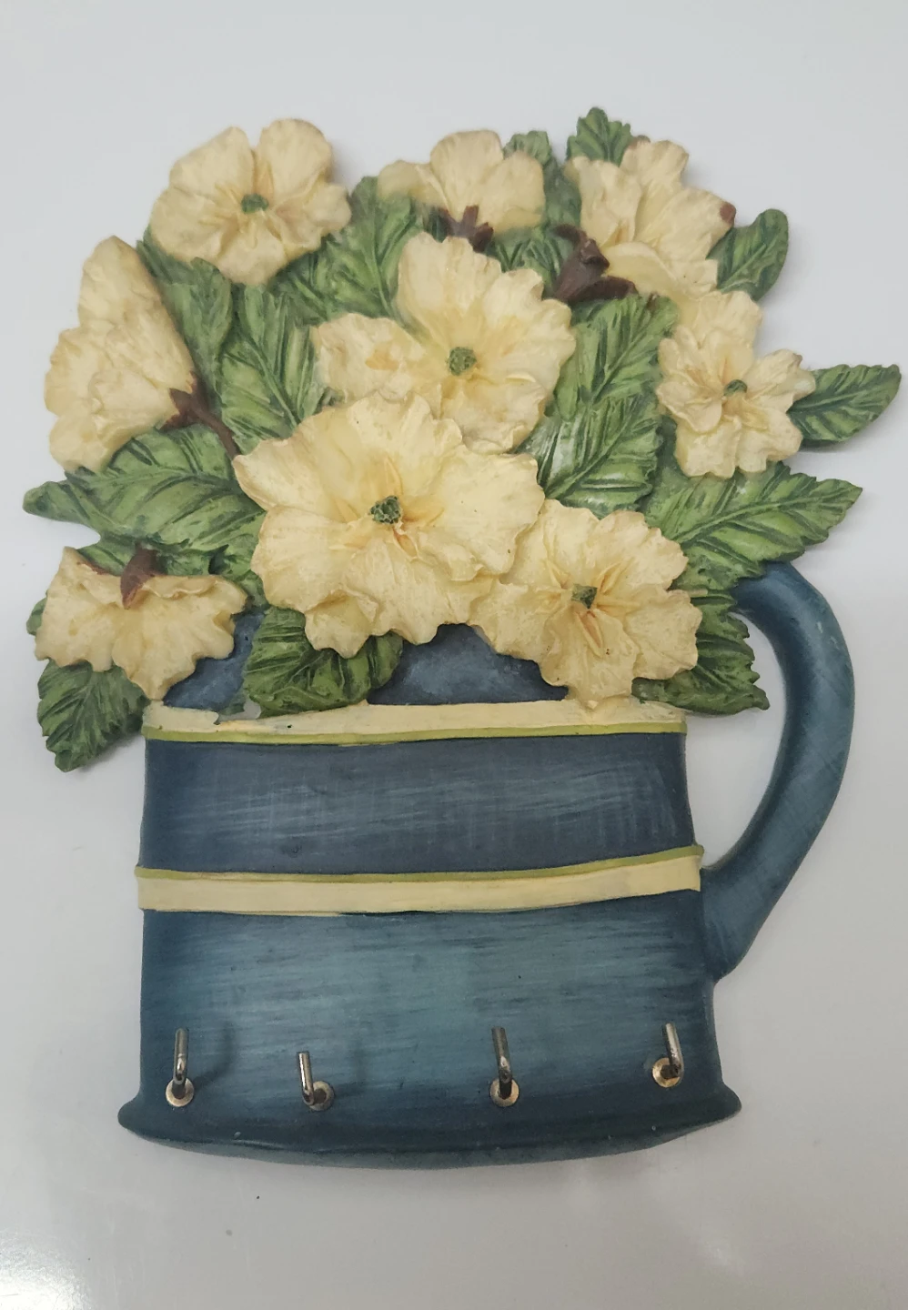 Wall Mounted Key Holder with Floral Design