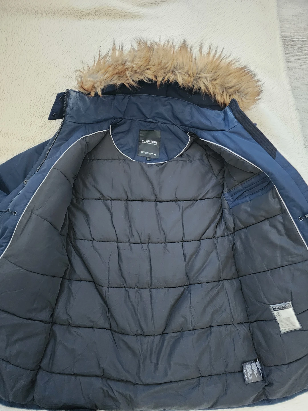 Noize Nora Blue Long Parka Fur Hood Cold Coat - photo 2