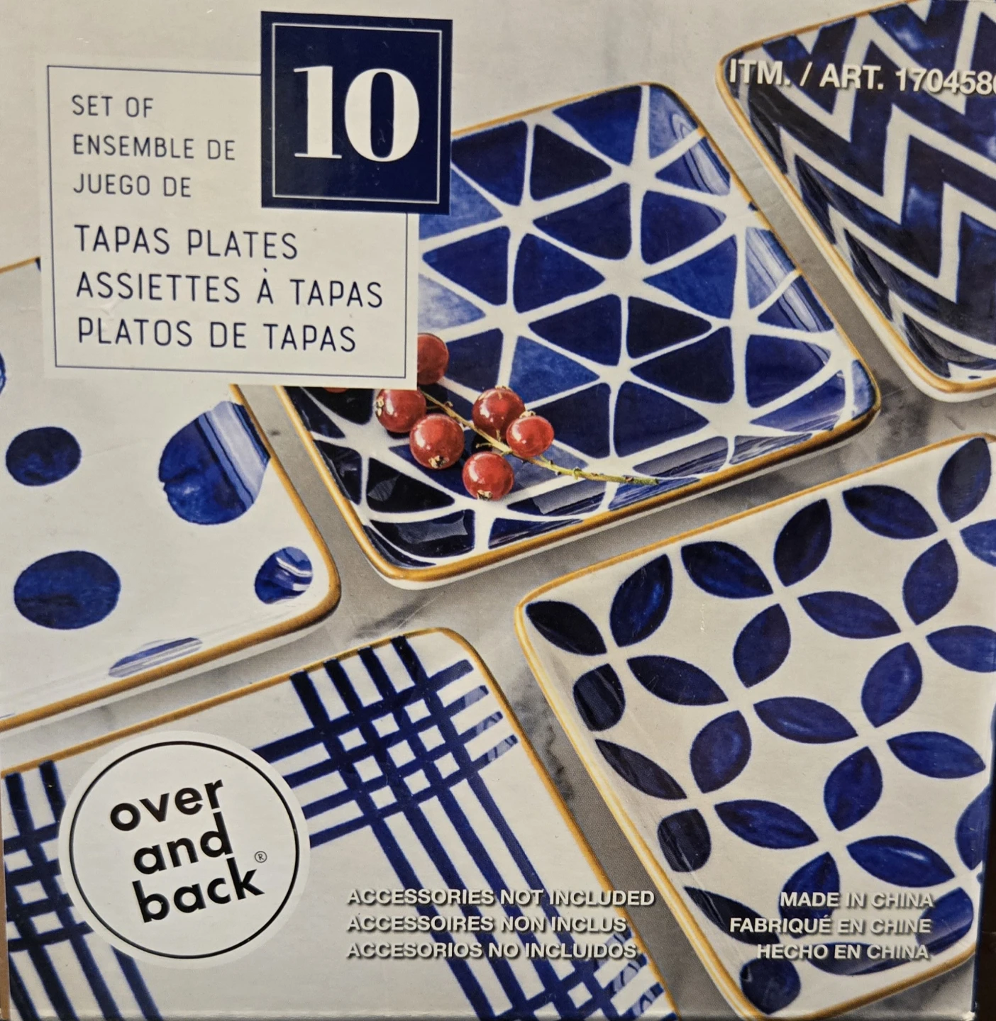 Set of 10 Over and Back Tapas Plates