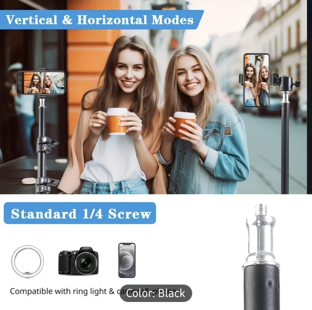 Black Tripod Stand for Phone and Camera - photo 5