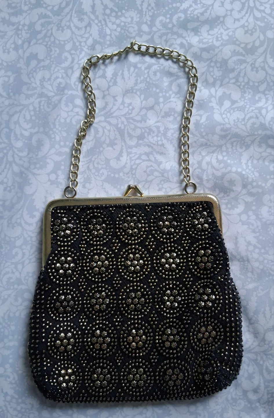 Beaded Evening Clutch with Chain Strap